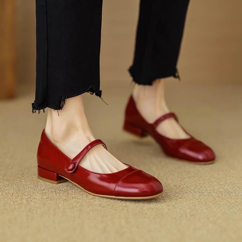 Krazing Pot Летняя обувь на низком каблуке из коровьей кожи с круглым носком, женские туфли Мэри Джейн с пряжкой и ремешком