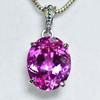 925 Sterling Silver Pink Sapphire Pendant Natural Oval 29 Ct CERTIFIED Gemstone My.pd-06-k