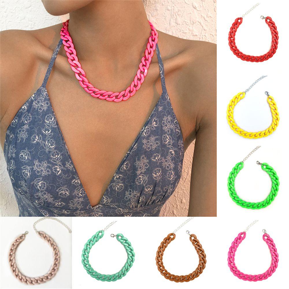 Friendship Gifts Acrylic Collar Choker Gothic Hip Hop Chain Necklace Pendant Punk Choker Hip Hop