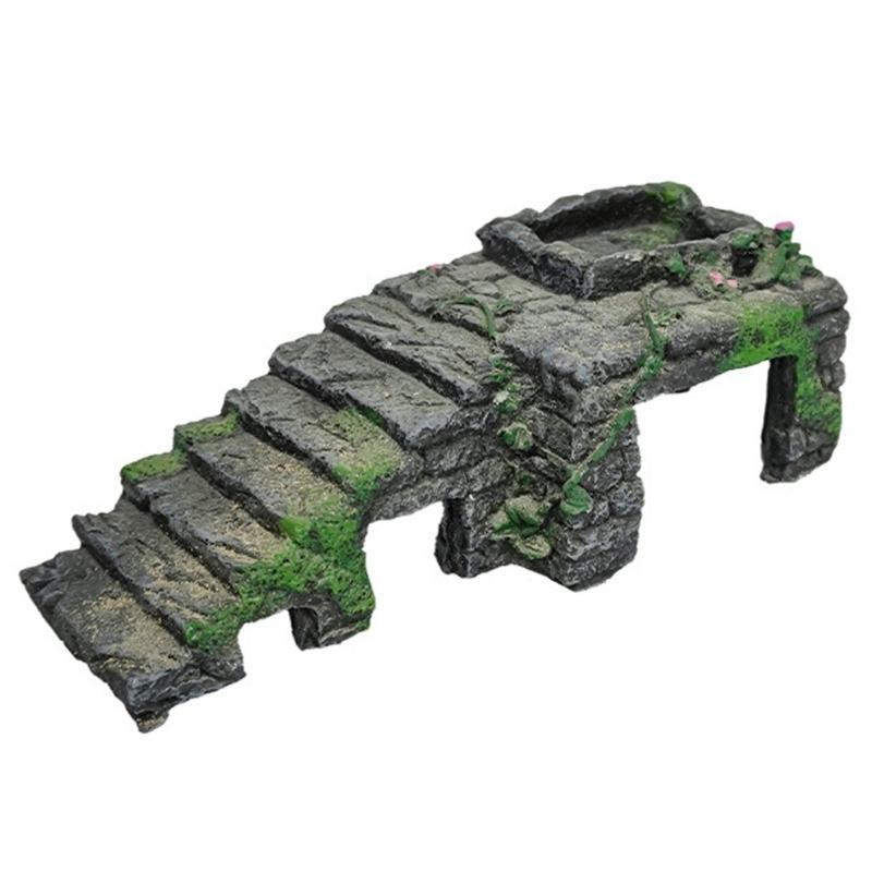  Aquariums Resin Shelter Cave Landscape Decoration Terrariums Basking Platform Reptiles Hideouts Cave Habitats Ornament
