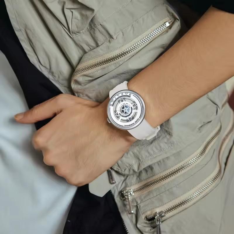 Mark Fairwhale 5990 Men's Fashion Quartz Watch Waterproof Night Light Creative Design Silicone Strap Leisure Luxury Watch reloj