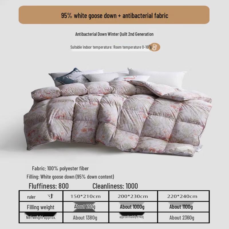 Зимнее одеяло Mercury Home Textiles с 95% белым гусиным пухом