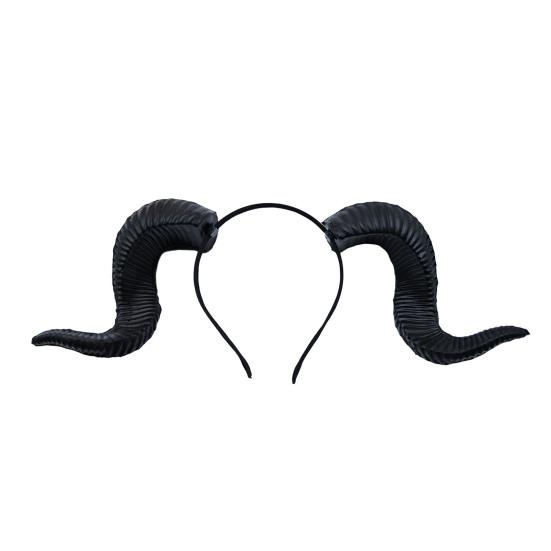 Goat Horn Headband Gothic Devil Horns Hair Hoop Halloween Dress Up Hair Accessories for Halloween Party Cosplay Events