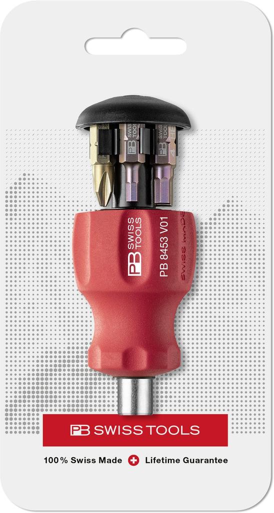 PB SWISS TOOLS SwissGrip C6 Screwdriver Bit Set (6 pieces), Interchangeable Stubby Screwdriver, Insider Edition, Packaged, 8453V01CN