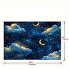 2D Plane - Polyester material night sky backdrop, featuring golden moons and stars, suitable for party and studio decoration