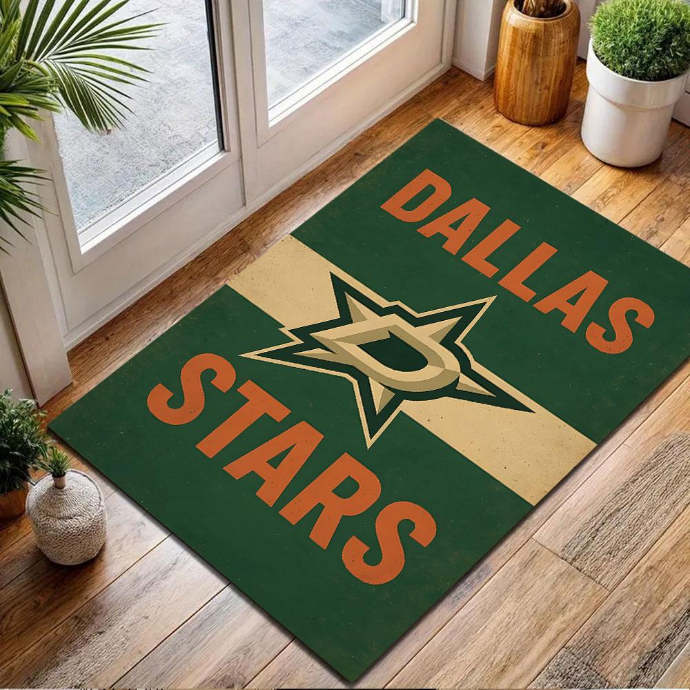Dallas Stars Logo Rug Design Patterned carpet, non slip mat suitable for living room and bedroom sofas