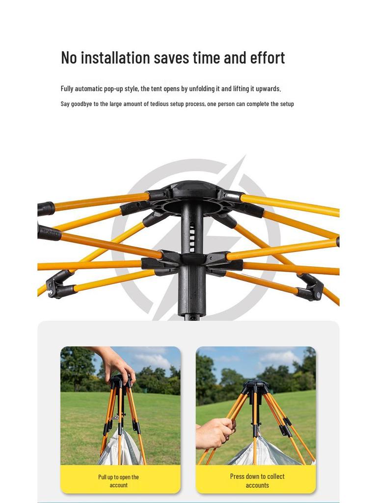 Автоматическая уличная складная палатка для кемпинга с серебряным покрытием - водонепроницаемая и прочная