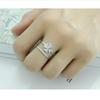 925 Sterling Silver Double Layer Heart Cute Lucky 4 Leaf Clover Opening Rings For Women Jewelry Dropshipping S -R193