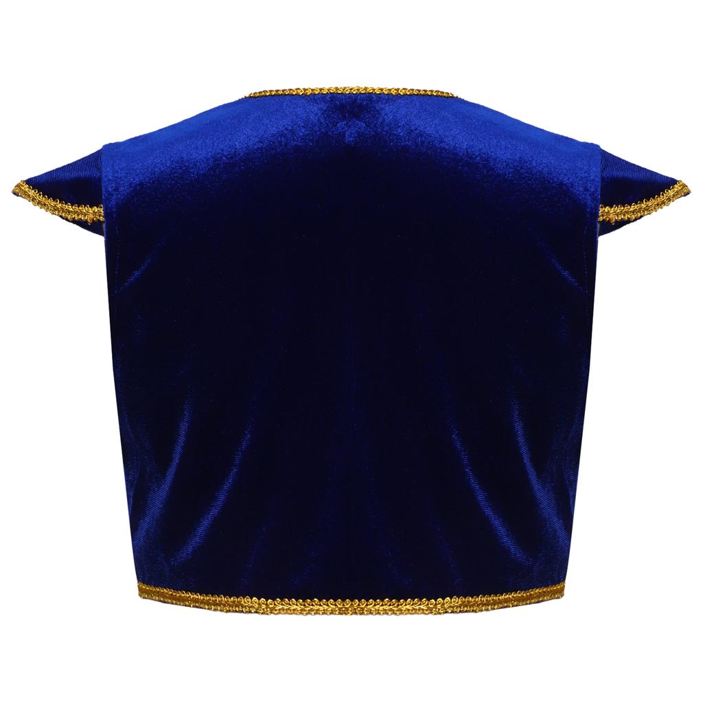 Костюм арабского принца для мальчиков, жилет с рукавами-крылышками и V-образным вырезом, наряд для тематической вечеринки, косплея, Хэллоуина, выступления