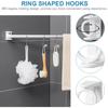 Крючки для карнизов для штор, держатели для душевых штанг, настенные, держатели для душевых штанг, 5 шт. в упаковке — сверление не требуется — с вращающимся на 360 ° кольцом