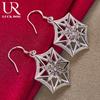 925 Sterling Silver Star Shaped Geometric Pendant Piercing Earrings Fashionable Wedding Jewelry