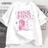 Pink Pony Club Chappell Roan Cowgirl Boots Tshirt Women Hip Hop Fashion Country Music T Shirt Lady Girl Fashion Tee Streetweawr