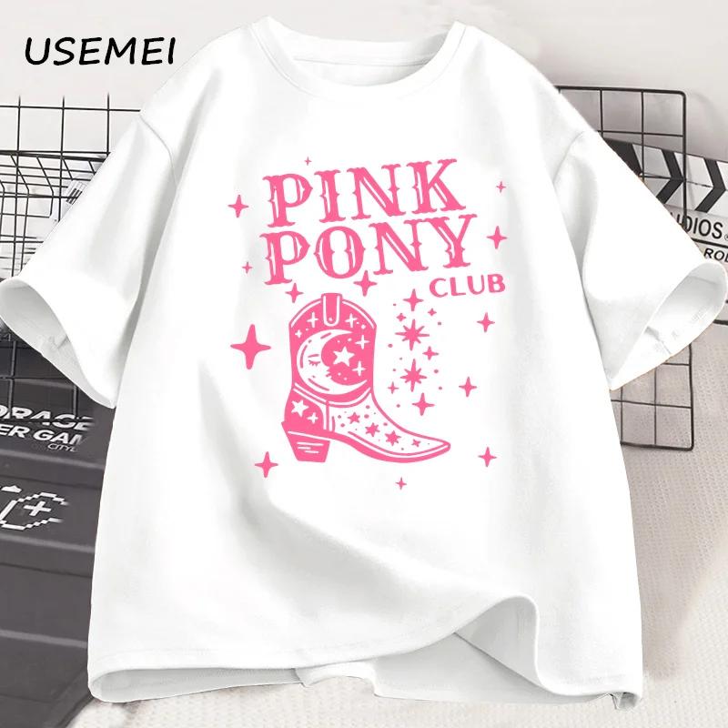 Pink Pony Club Chappell Roan Cowgirl Boots Tshirt Women Hip Hop Fashion Country Music T Shirt Lady Girl Fashion Tee Streetweawr