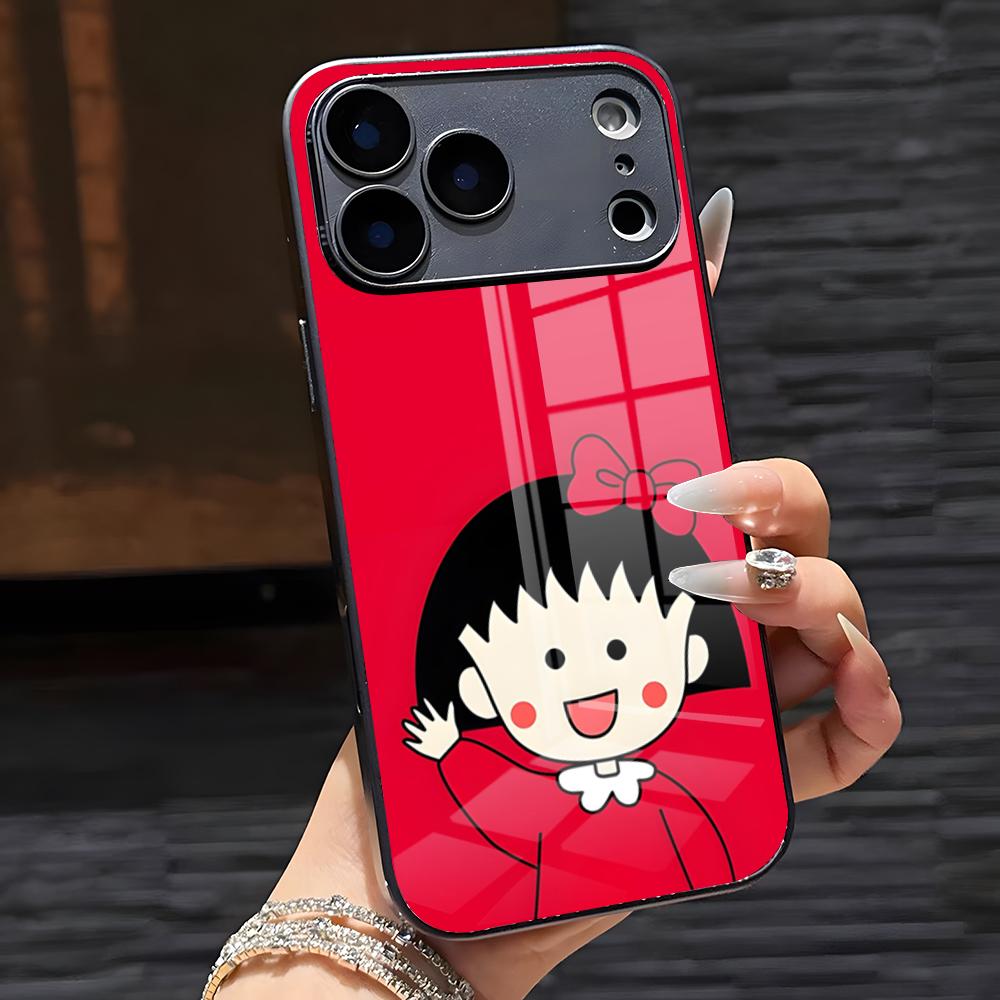 Chibi Maruko-chan Phone Case For IPhone 17 Pro Max 16 15 14 Pro Max 13 11 X Xs Xr 8 7Plus Glass Cover