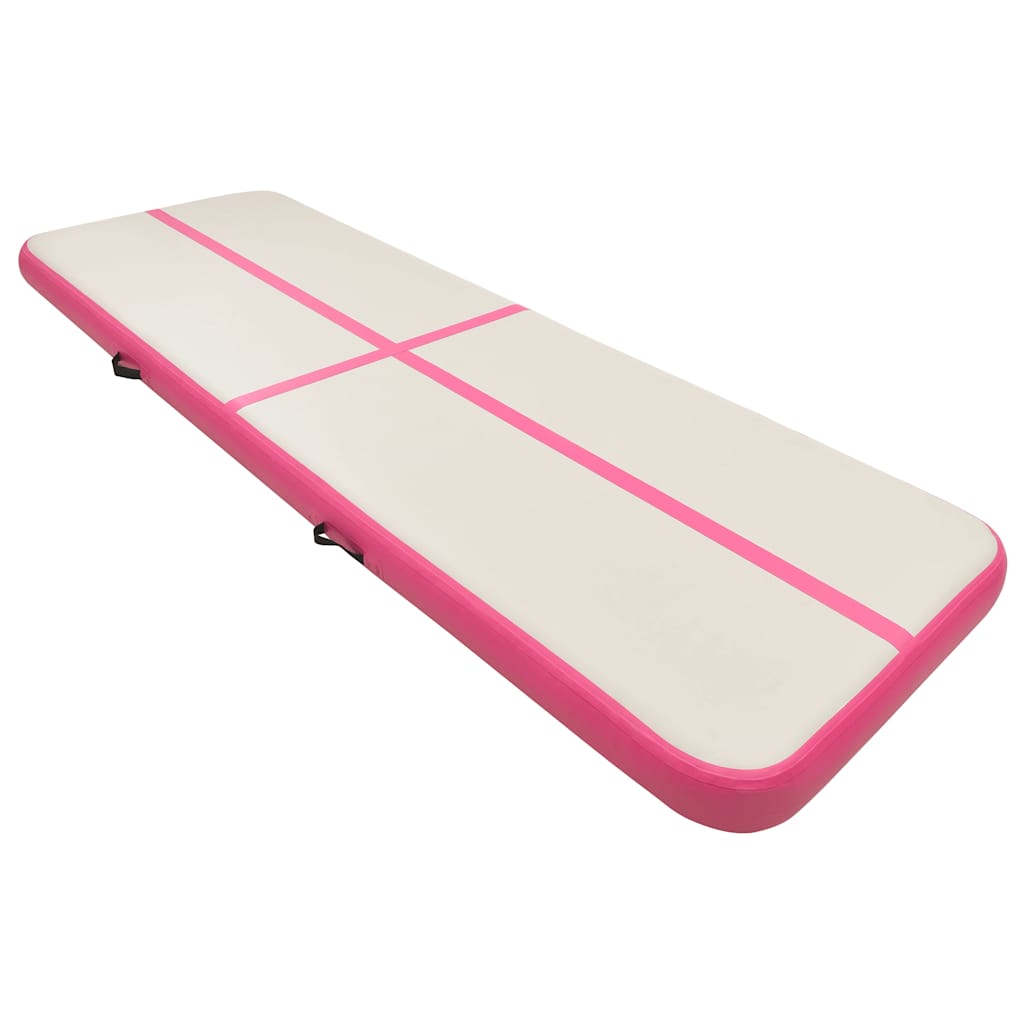 Inflatable Gymnastics Mat with Pump 300 x 100 x 15 cm PVC Pink