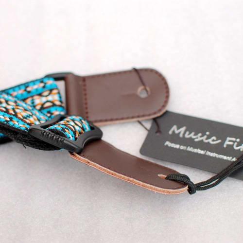 MUSIC FIRST? Country-Style Soft Cotton & Genuine Leather Ukulele Strap, Ukulele Shoulder Strap Version 2.0 (with MUSIC FIRST Genuine Leather Strap Loc