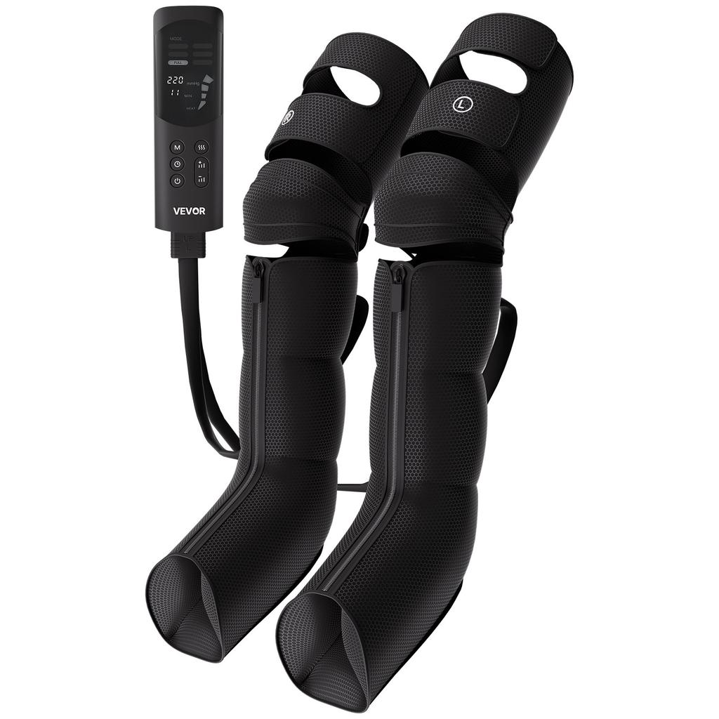 VEVOR Leg Compression Massager 6 Massage Modes Air Compression Leg Massager, For Daily Relaxation, 9 Intensities, 3 Heat Settings