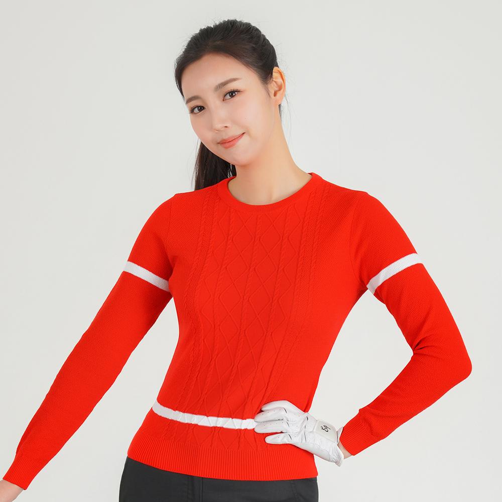 ELLE GOLF Women'S Patterned Round Neck Sweater_6G23302