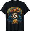 День Мертвых La Catrina День Мертвых Сахарный Череп Женская Футболка
