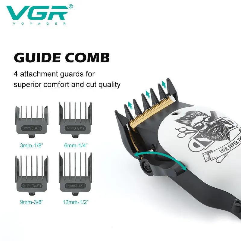 Новая машинка для стрижки волос VGR 699 Электрическая машинка для стрижки волос Профессиональная беспроводная машинка для стрижки волос для парикмахеров Цифровой светодиодный дисплей Машинка для стрижки для мужчин Ретро Электрическая