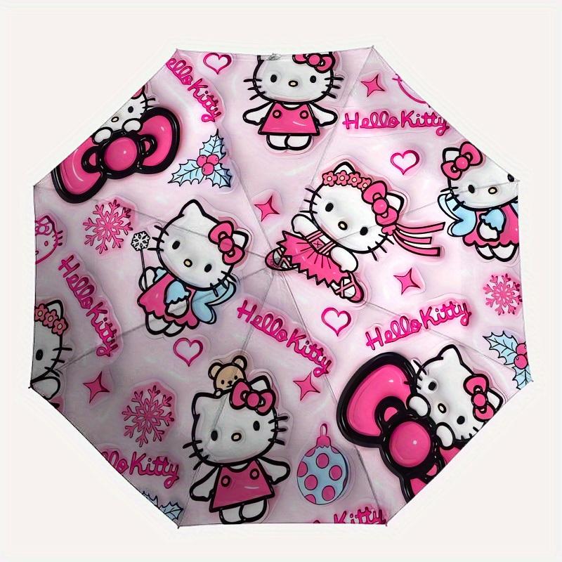 1pc Hello Kitty Winter Wonderland Umbrella with Plastic Handle,Suitable for All Seasons Home Travel Outdoor UmbrellaSanlio043