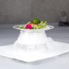 Dry Ice Glass Tray With 3 Holes Creative Kitchen Tableware Cooking Hollowware Artistic Conception Dishes Plates Fruit Salad Bowl