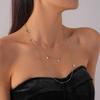 Stainless Steel Star Pendant Layered Necklace Fashion Clavicle Chain Trendy Jewelry