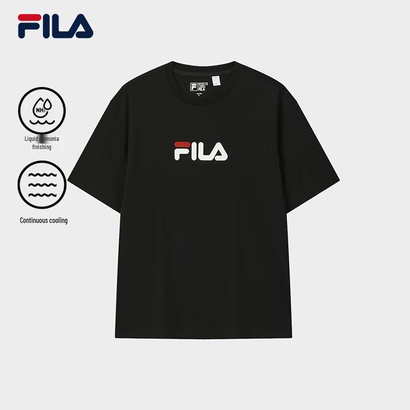 Fila Унисекс хлопковая футболка с коротким рукавом, прохладная на ощупь