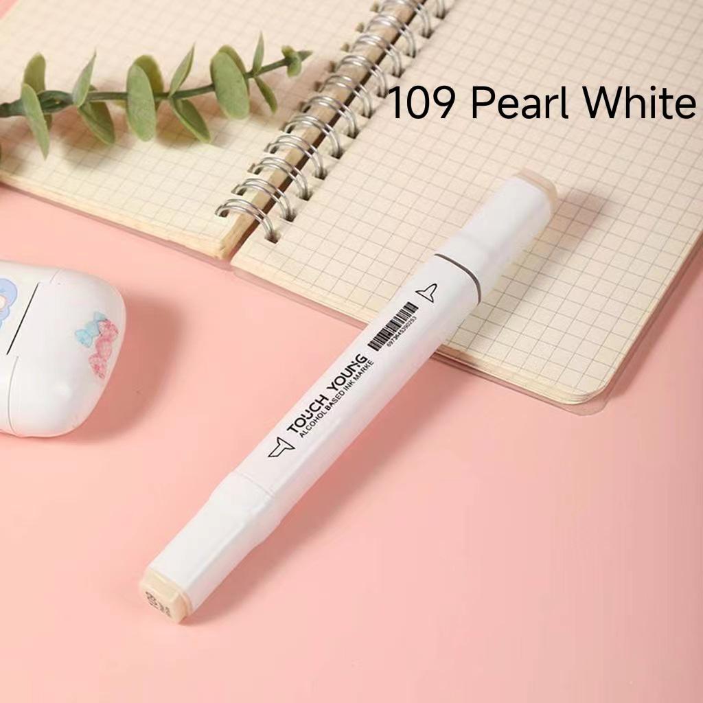 6th Gen Double Tip White Square Barrel Oil-Based Marker for Drawing & Hand-Painting