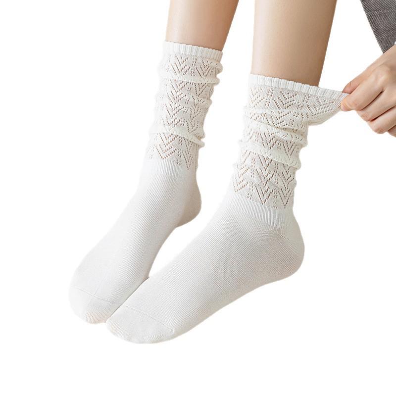 Women's College Style Mid-Calf Cotton Socks - Autumn/Winter Collection
