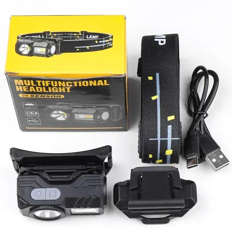 Super Bright LED Flashlights SMD Emergency Floodlight Torch with Portable Pen Clip Headlight 6 Modes Induction Headlamps