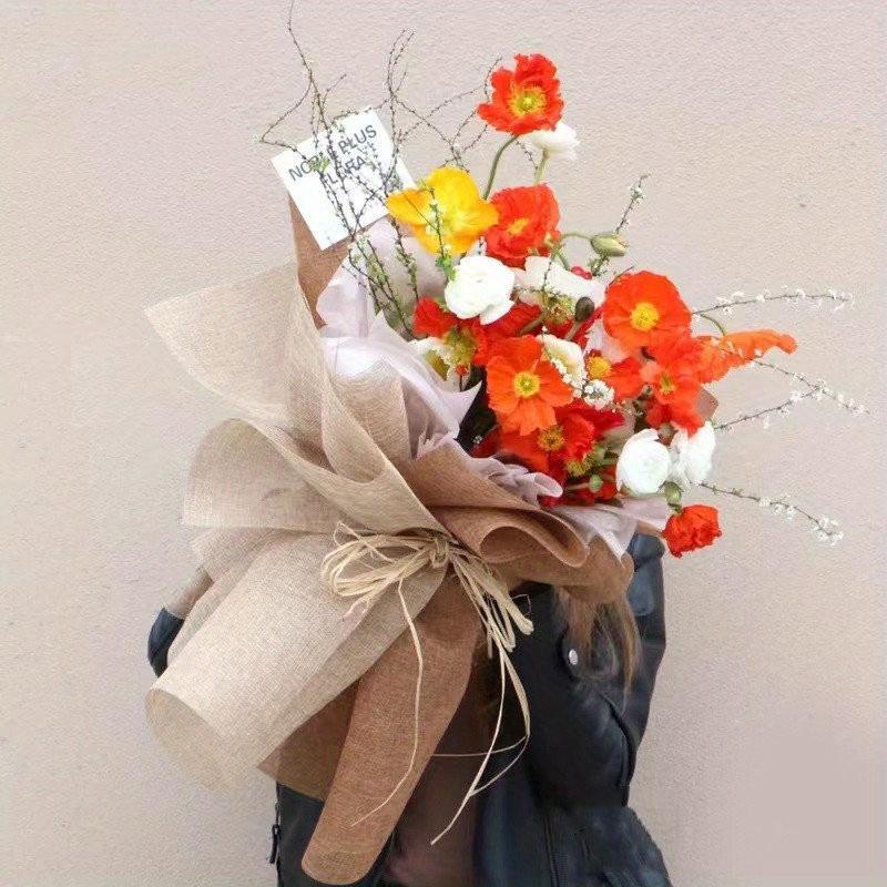 1 шт. Цветной рулон льна DIY льняной фестиваль крафт-бумага упаковка цветов букет оберточная бумага для цветов флорист 48 см x 4,5 м