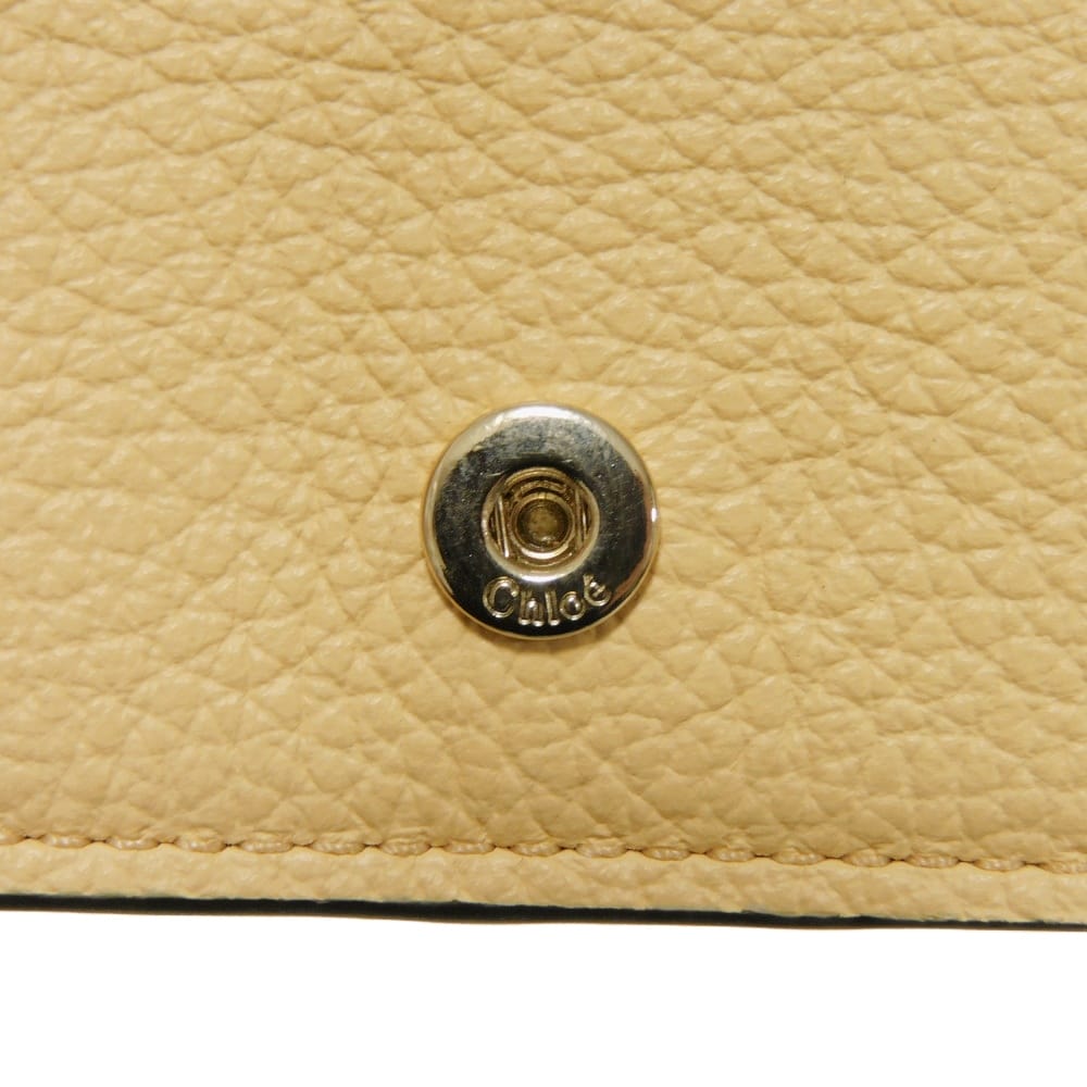 Used 9656 Alphabet Card Holder CHC21WP015F57 7946 Current Pastel Pass Case Unused Logo Medal Charm Yellow Women's from