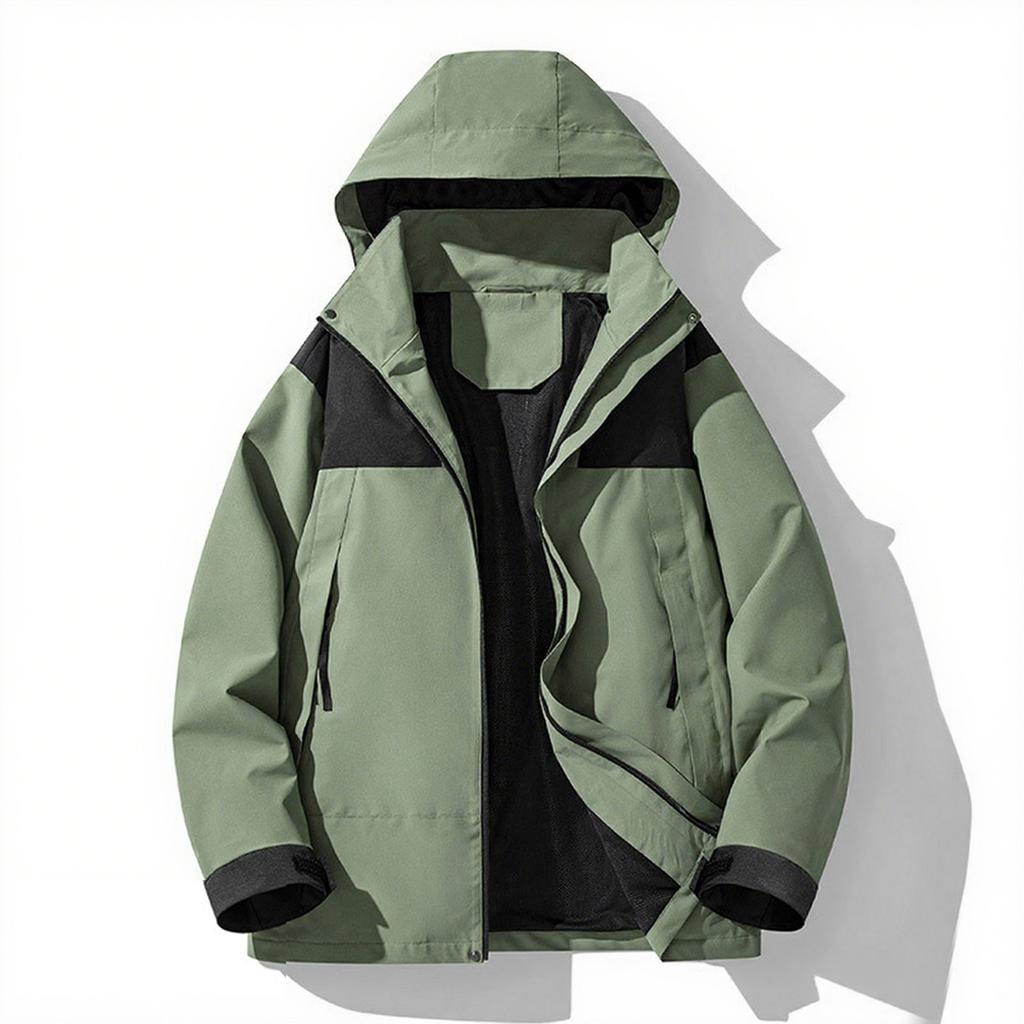 Men's Colorblock Outdoor Jacket Couple's Leisure Sports Mountaineering Camping Loose Coat