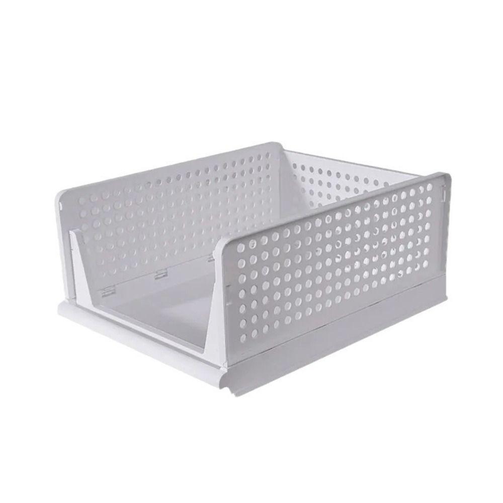 Plastic Clothes Sorting Rack Stackable Storage Baskets Saving Space Wardrobe Storage Box Kitchen