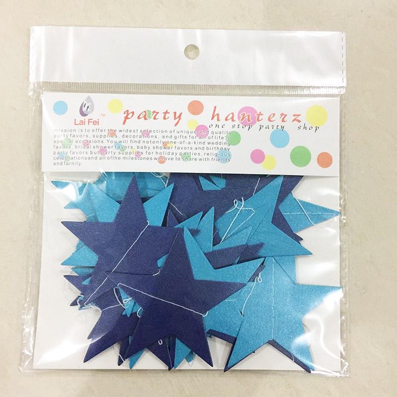 4 м Длинная бумажная гирлянда со звездами для свадьбы, дня рождения, вечеринки, детского душа, декора MIT