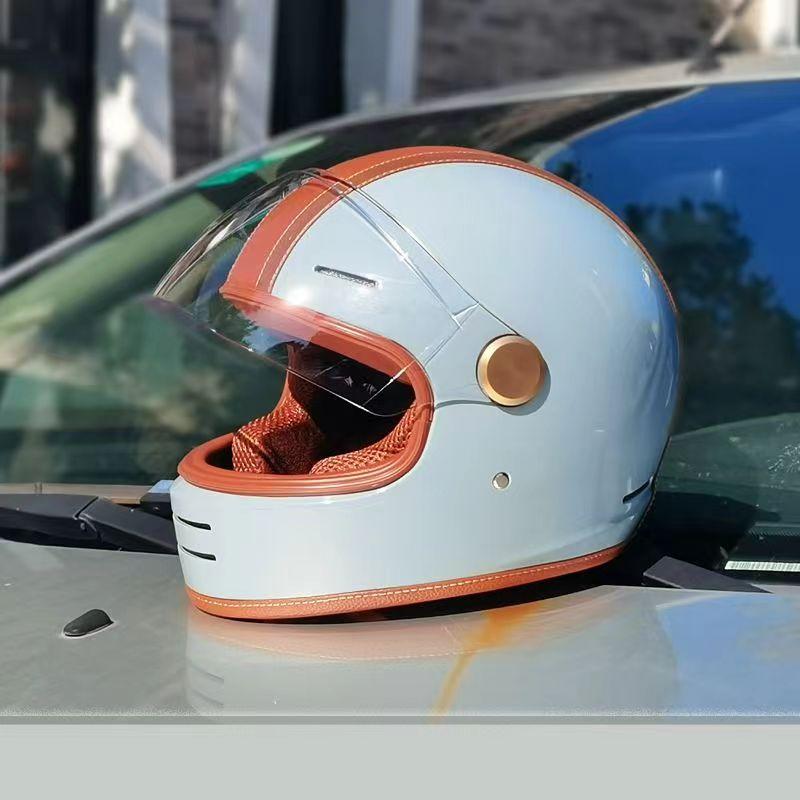 Полнолицевой ретро-шлем с Bluetooth - Сертифицированное DOT внедорожное защитное снаряжение, Прочная унисекс конструкция