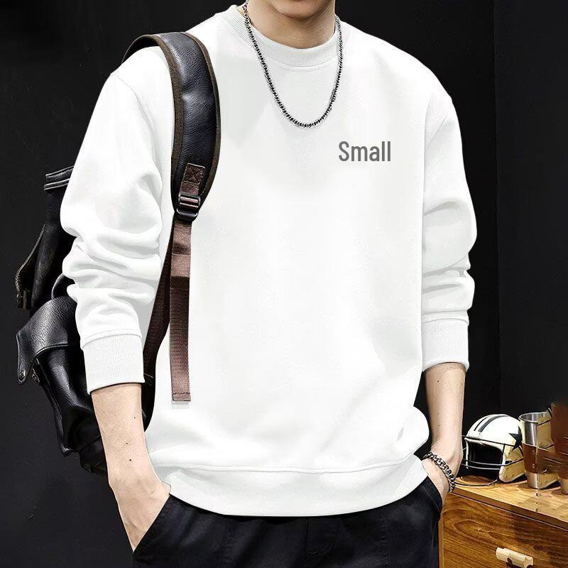 Мужская модная свободная толстовка с длинным рукавом и круглым вырезом, базовый слой