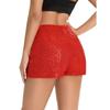 Women's Multi-coloured Fashion Beaded Spice Girls Shorts Elastic Waist Slim Stretch Sequin Pants Sexy Straight Shorts