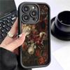 Черный рифленый цветочный чехол для iPhone 14/15/16/17 Pro Max со 100 цветами, защита