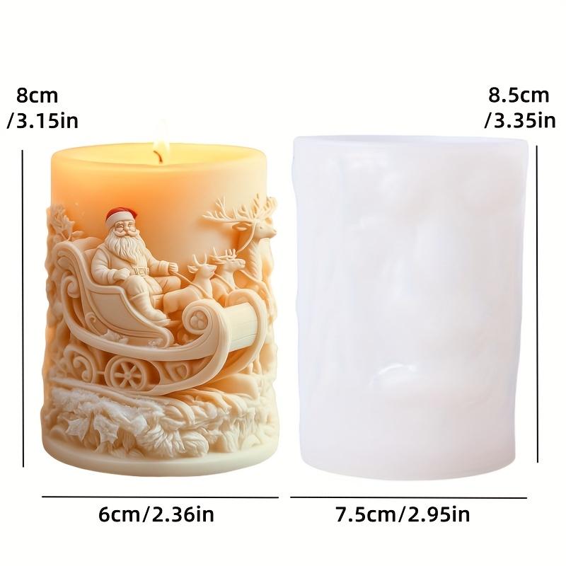 Santa Claus Hold Gift Scented Candle Silicone Mold Smile Santa Claus Holding Gift Box Scented Resin Plaster Molds Christmas Gift