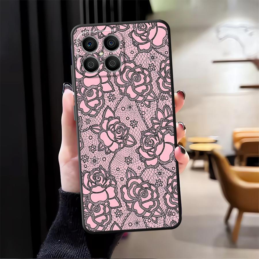 Креативный чехол-накладка с кружевным узором для телефонов Honor 90 X7 X6 Magic5Lite X9a X8 8X 70 200 400 Lite X5b