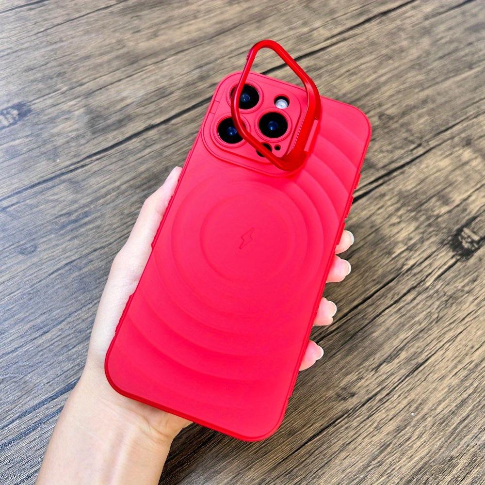 Роскошный магнитный чехол для iPhone 16 15 14 13 Pro Max с камерой, скрытый кронштейн, защитный мягкий чехол