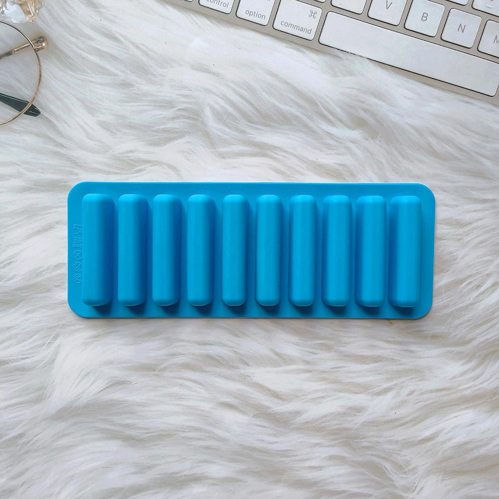 10 ячеек Форма длинной полоски Силиконовая форма для кубиков льда Антипригарная форма-палочка Форма для льда Сделай сам Форма для выпечки печенья Форма для желе и шоколада