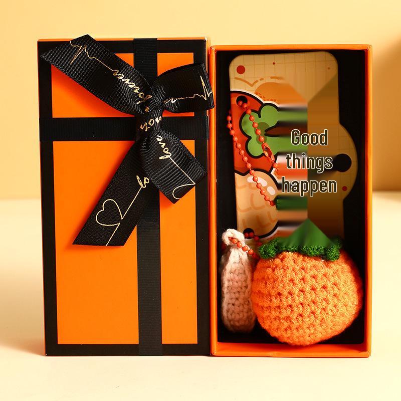 Шерстяной вязаный вручную плюшевый брелок-подвеска для сумки в виде бургера и картофеля фри