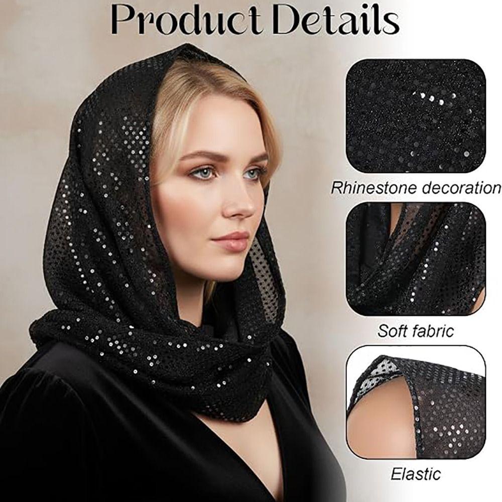 Multi-Functional Sequin Rave Hood Hooded Design Festival Headwear Scarves Shawl Wraps Unisex