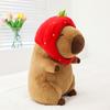 Strawberry Hat Capybara Plush Toy Simulation Turtle Backpack Capibara Stuffed Animals Pendant Plush Toy Stuffed Doll Kids Gifts