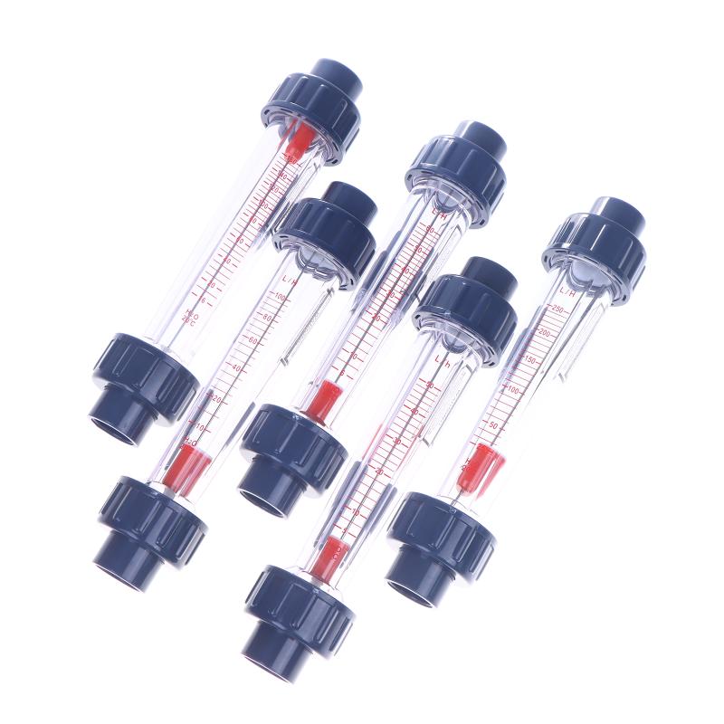 DN15 Short Plastic Flow Meter PVC Rotameter 20mm Bore with Guide Rod, 1/2" NPT Threads for Chemical/Liquid