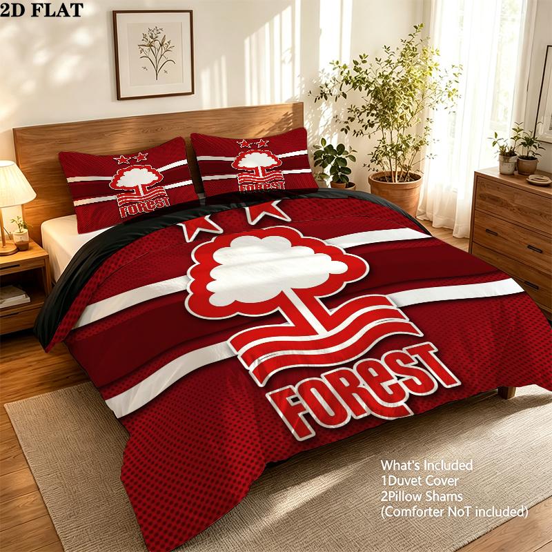 Nottingham Forest Pattern Bedding Quilt Set Home Decoration Gift (1 * duvet cover + 2 * pillowcase without core)
