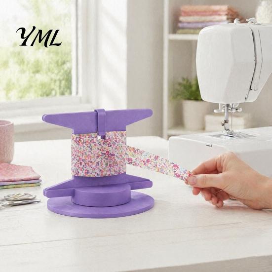 Fabric Ribbon Dispenser 3D Printed Quilt Binding Holder, Tangle-Free Dispenser, Universal Spool System with Base & Spinner, Sewing Accessories